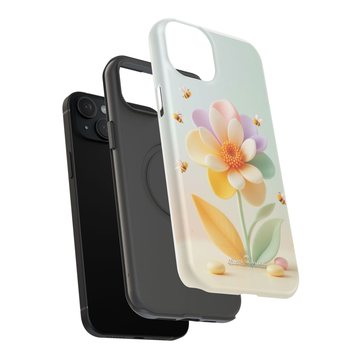 Phone Case Impact-Resistant, Calming 3D Flower Phone Case Impact-Resistant Case for Kids and Adults - Astral Signature