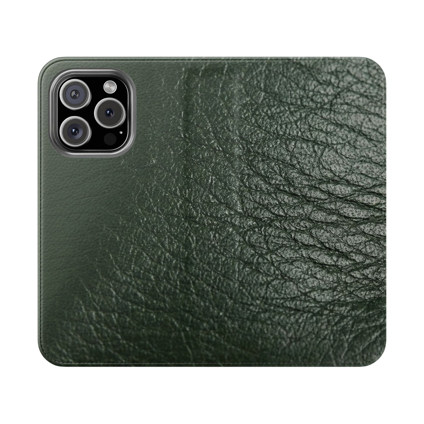 iPhone 16 Series  — Green Vintage Leather Flip Case | Astral Signature™ Edit