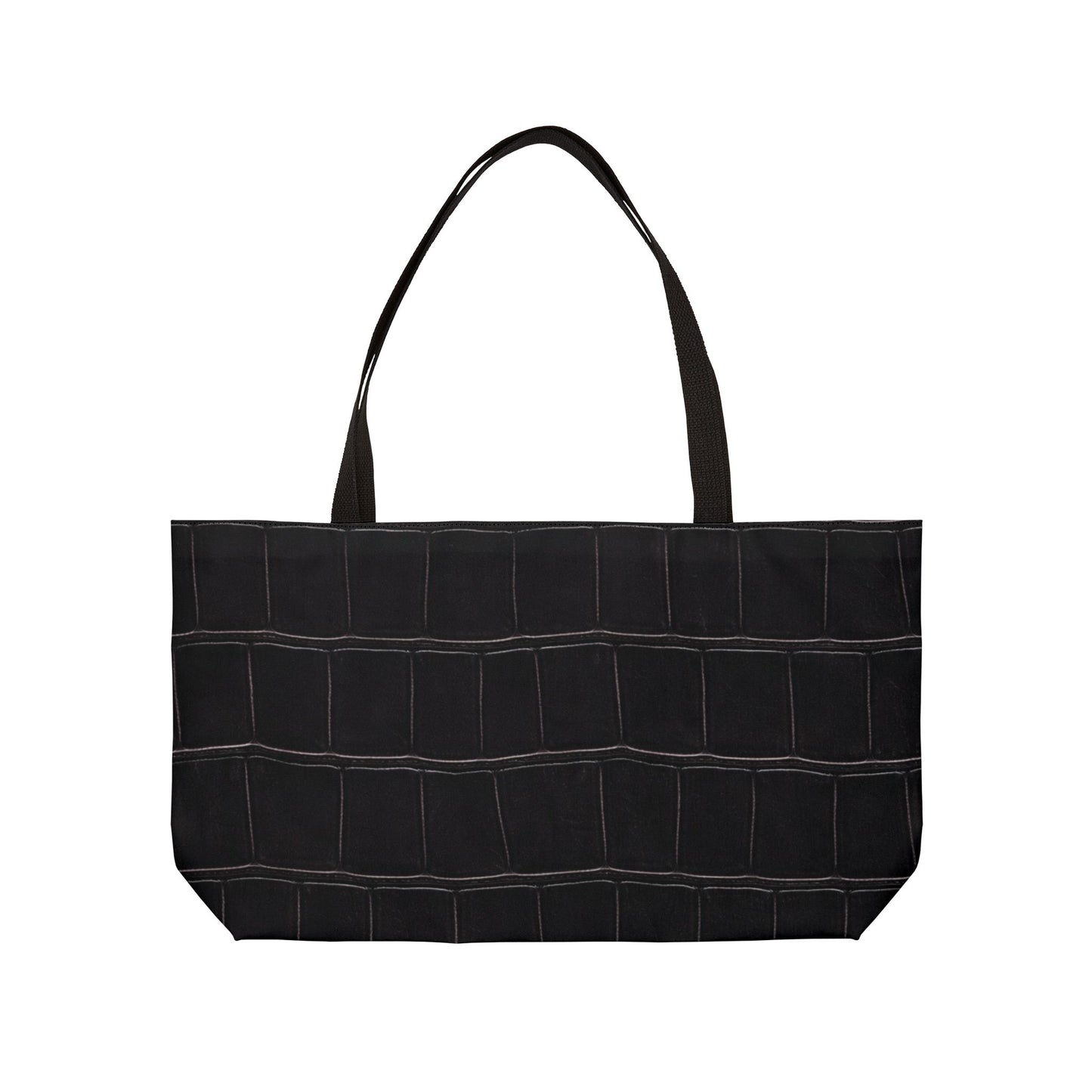 Weekender Tote Bag - Structured Croc-Embossed in Black  | Astral Signature™