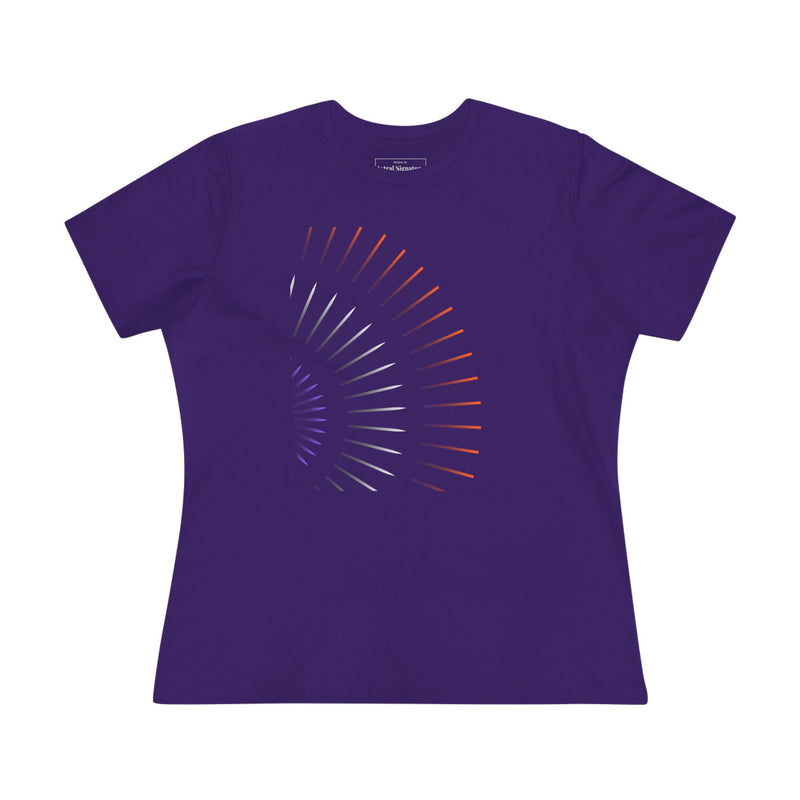 Camiseta Astral Radiant Lines — Camiseta minimalista de algodón para mujer