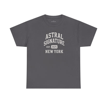 Astral Signature Tee Est. New York 2025, T-shirts in darker colors by Astral Signature