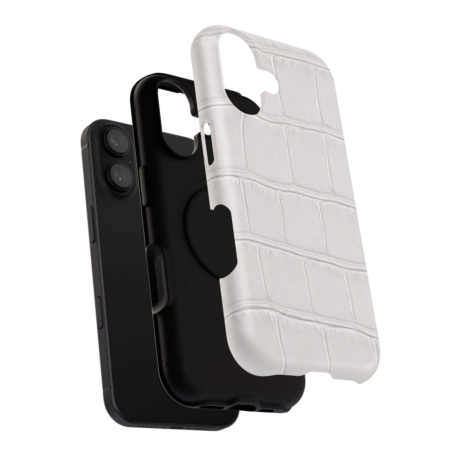 iPhone 17 Series Phone Case  for 17 Pro Max, 17 Pro, 17 and 17 Air  — White Croc Texture Case | Astral Signature™ Edit
