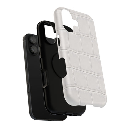 iPhone 17 Series Phone Case  for 17 Pro Max, 17 Pro, 17 and 17 Air  — White Croc Texture Case | Astral Signature™ Edit