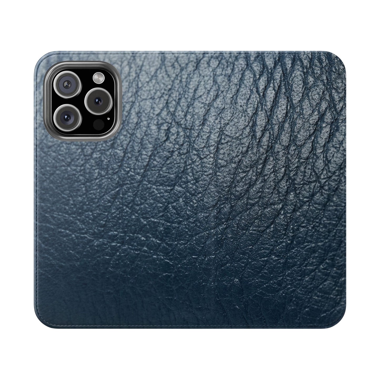 iPhone 16 Series  — Blue Vintage Leather Flip Case | Astral Signature™ Edit