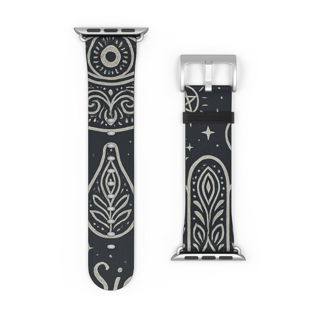 Watch Band - Astral Signature Bohemian Pattern, Ethnic Design, Unique Accessory