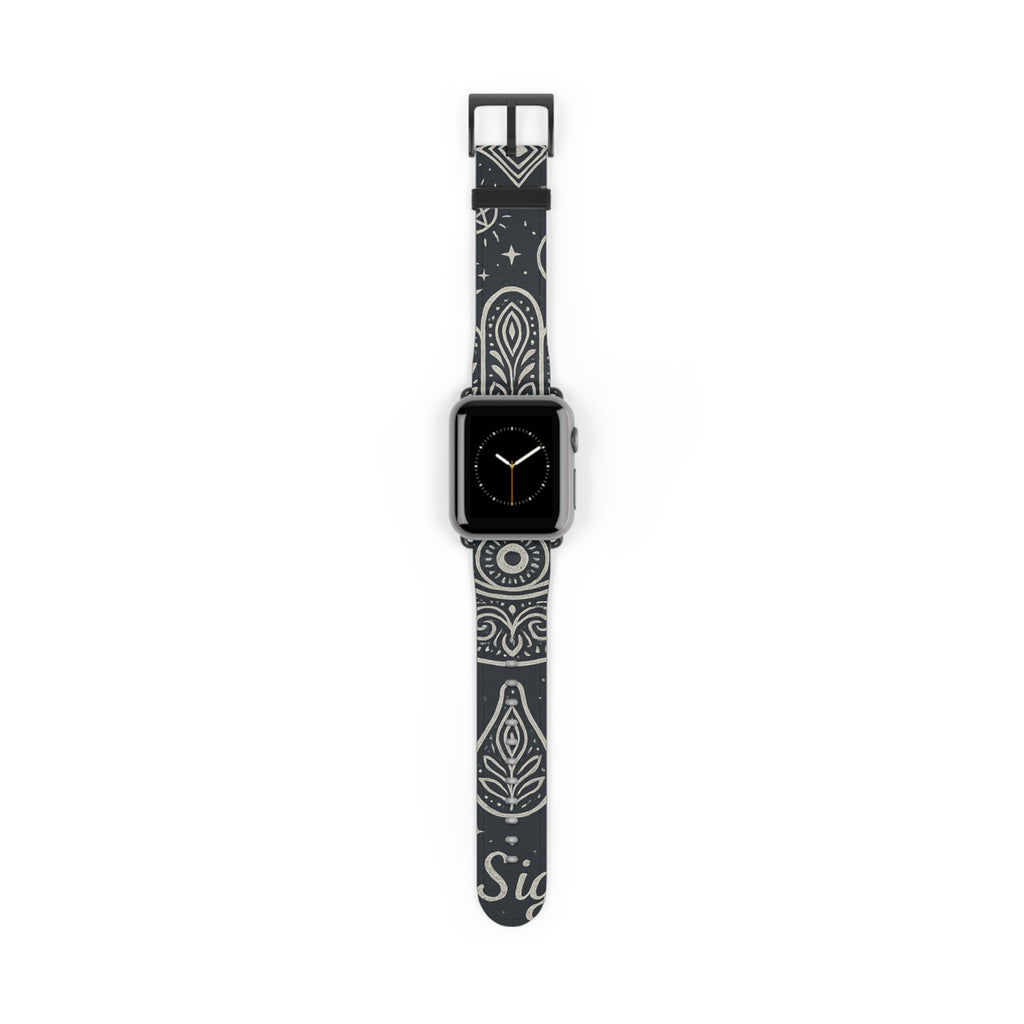 Watch Band - Astral Signature Bohemian Pattern, Ethnic Design, Unique Accessory