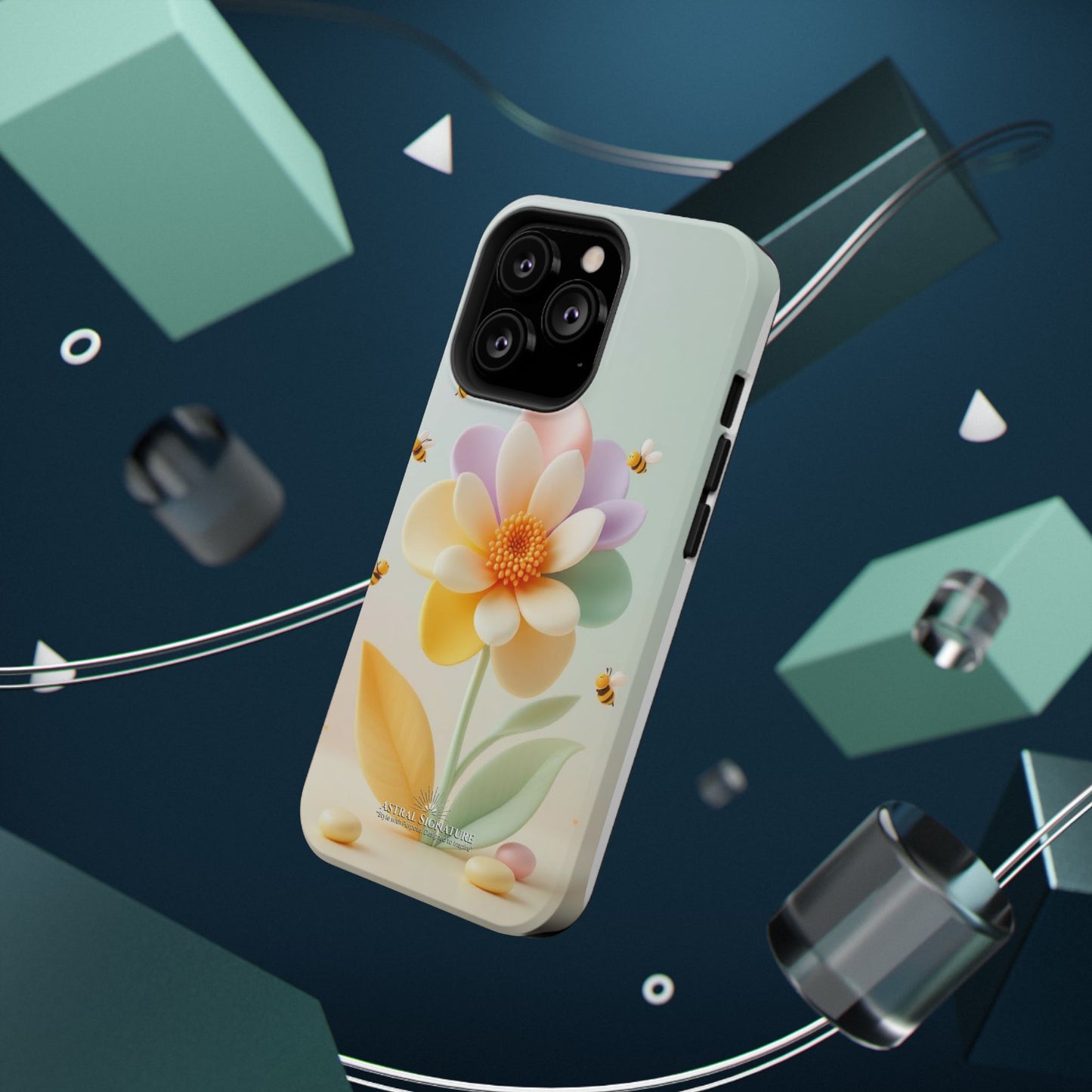 Phone Case Impact-Resistant, Calming 3D Flower Phone Case Impact-Resistant Case for Kids and Adults - Astral Signature
