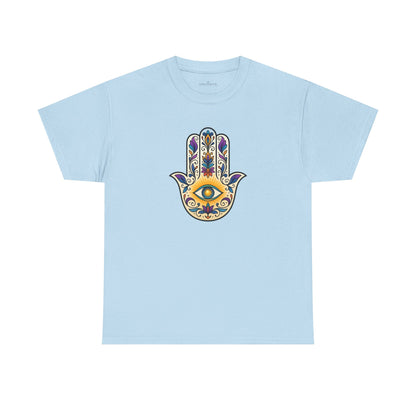 Camiseta com símbolo protetor Hamsa da Astral Signature - Astral Design