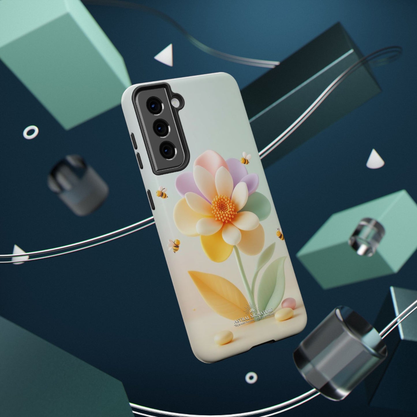 Phone Case Impact-Resistant, Calming 3D Flower Phone Case Impact-Resistant Case for Kids and Adults - Astral Signature