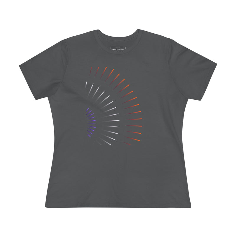 Camiseta Astral Radiant Lines — Camiseta minimalista de algodón para mujer