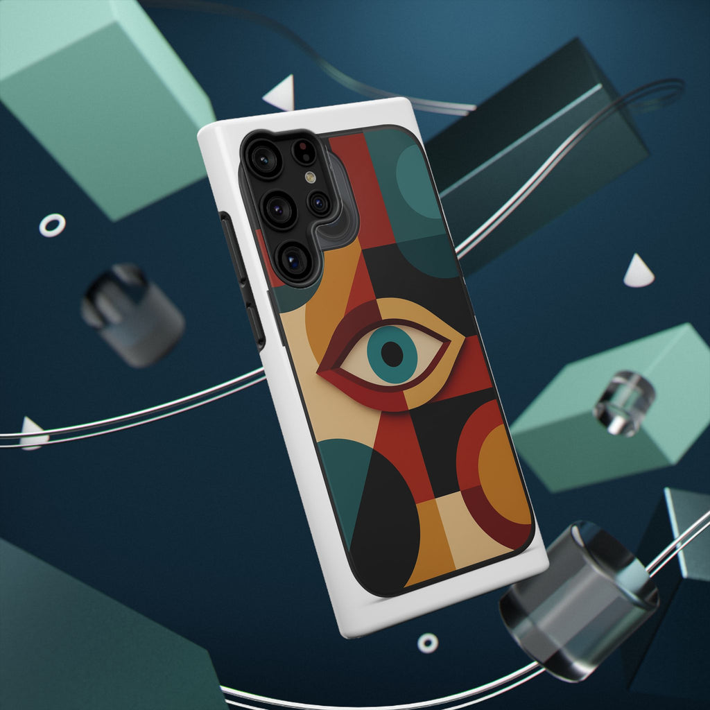 Photography showcasing the impact-resistant design of an Astral Signature Spiritual Symbol Phone Case.
