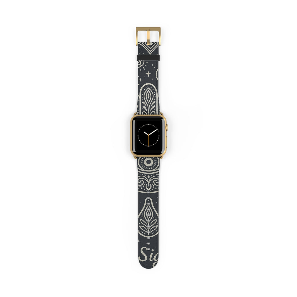Watch Band - Astral Signature Bohemian Pattern, Ethnic Design, Unique Accessory