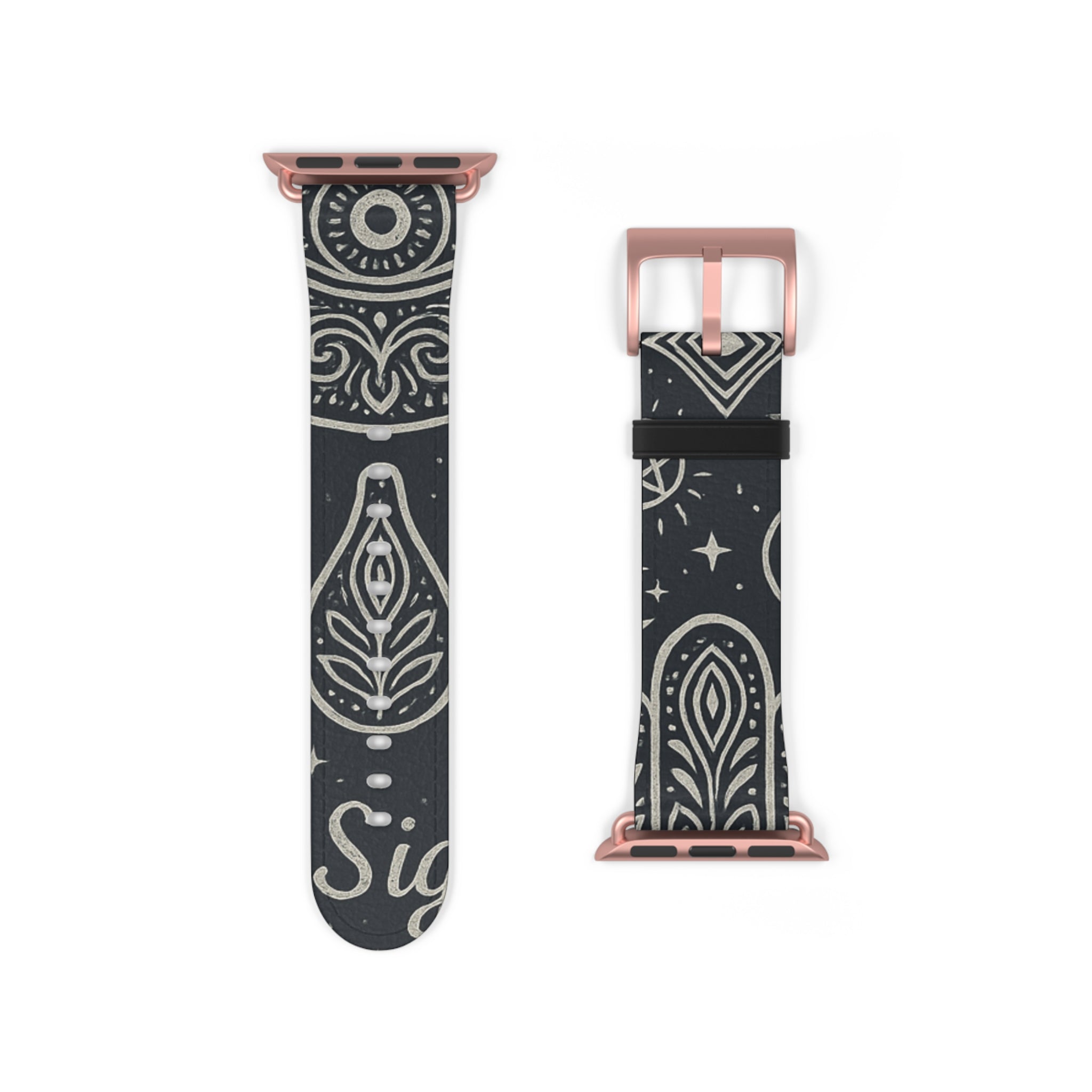 Watch Band - Astral Signature Bohemian Pattern, Ethnic Design, Unique Accessory