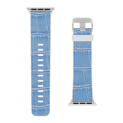 Apple Watch Band — Light Blue Croc Leather | Astral Signature™