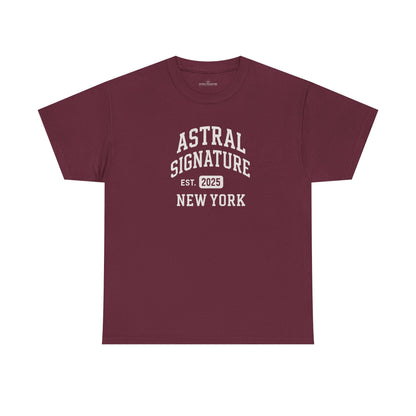 Astral Signature Tee Est. New York 2025, T-shirts in darker colors by Astral Signature