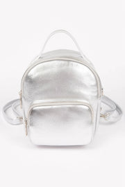 Shiny silver metallic backpack from HD ACCESSORIES, offering a modern edge to casual wear. This chic Backpack is designed for those who love to accessorize with a touch of shine. Explore our trendy NEW ARRIVALS!