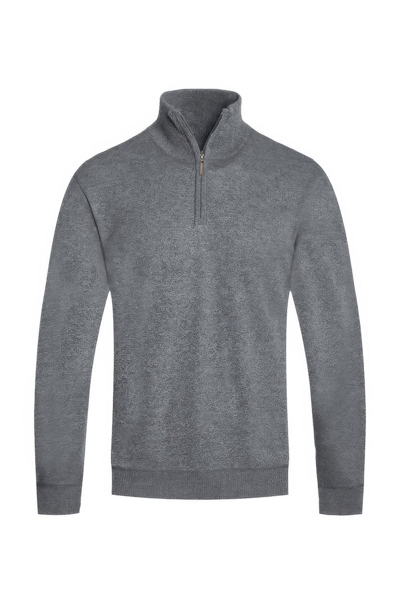 Charcoal Zip Sweater for men by Astral Signature™ Curated. Effortlessly stylish and functional quarter zip sweater, featuring versatile colors including Black, Brown, Charcoal, Hgrey, Maroon, MENS, MENS OUTERWEAR, MENS TOPS, NEW ARRIVALS, White.