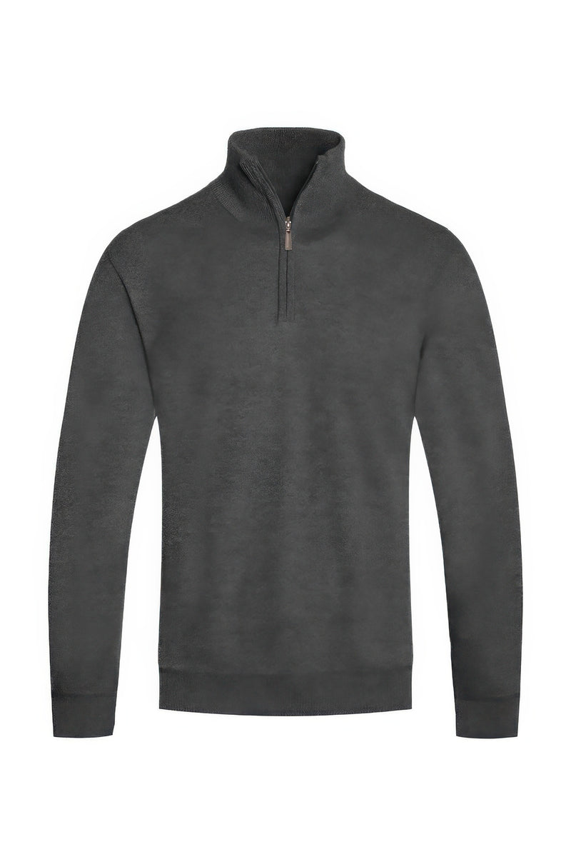Heather Grey Zip Sweater for men by Astral Signature™ Curated. This stylish knit quarter zip sweater is ideal for layering, featuring colors such as Black, Brown, Charcoal, Hgrey, Maroon, MENS, MENS OUTERWEAR, MENS TOPS, NEW ARRIVALS, White.
