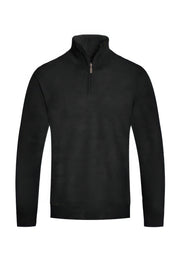Black Zip Sweater for men by Astral Signature™ Curated. A classic quarter zip sweater offering warmth and sophistication, available in Black, Brown, Charcoal, Hgrey, Maroon, MENS, MENS OUTERWEAR, MENS TOPS, NEW ARRIVALS, White.