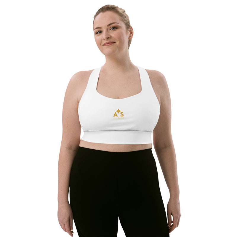 Model in the Astral Signature Longline Sports Bra, showcasing style and support ideal for both workouts and athleisure.
