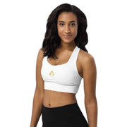 Model in the Astral Signature Longline Sports Bra, presenting its stylish cut and suitability for various activewear applications.