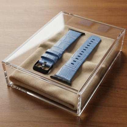 Apple Watch Band — Light Blue Croc Leather | Astral Signature™