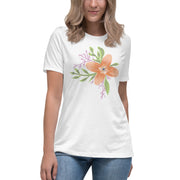 Casual wear featuring the Women’s Relaxed Tee - Astral Spring T-Shirt by Astral Signature, highlighting its artistic floral design. This limited edition shirt serves as a perfect gift for her, enhancing women's fashion.