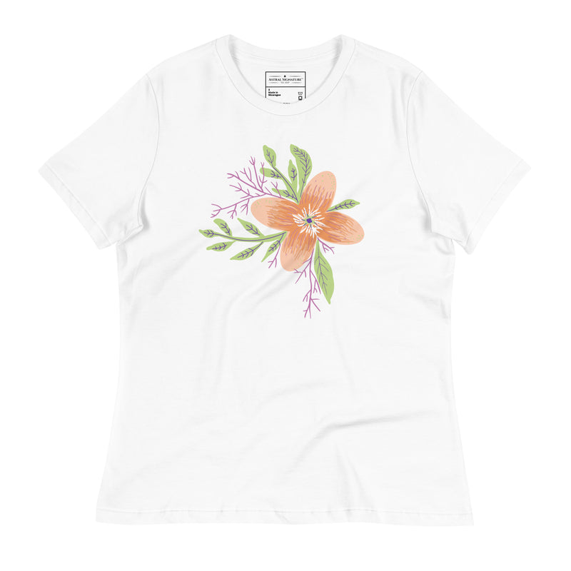 Back view of the Women’s Relaxed Tee - Astral Spring T-Shirt from Astral Signature, emphasizing its versatility and relaxed silhouette. This limited edition shirt is a perfect gift for her that fits nicely into any women's clothing collection.